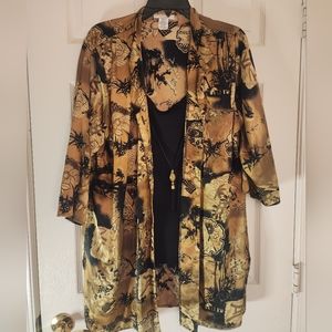 DressBarn Flashy black and gold top